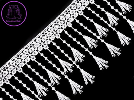 Vzdušná krajka s třásněmi šíře 12 cm