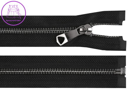 Kovový zip No 5 délka 60 cm s ozdobným jezdcem