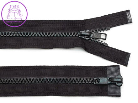 Zip kostěný 5 mm dělitelný 2 jezdce / dvoucestný 70 cm bundový