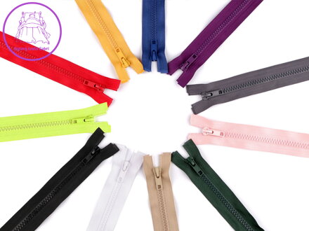 Zip kostěný 5 mm dělitelný 2 jezdce / dvoucestný 90 cm bundový