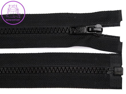 Kostěný zip šíře 5 mm délka 110 cm bundový černý