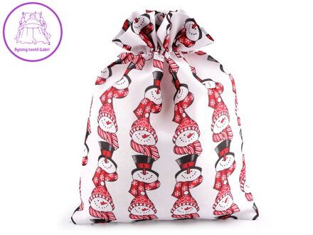 Vánoční dárkový pytlík sněhulák 30x40 cm