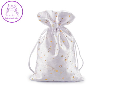 Vánoční dárkový pytlík hvězdy 15x24 cm