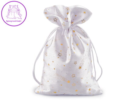 Vánoční dárkový pytlík hvězdy 20x30 cm