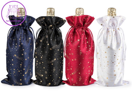 Vánoční dárkový pytlík na láhev 15x33 cm