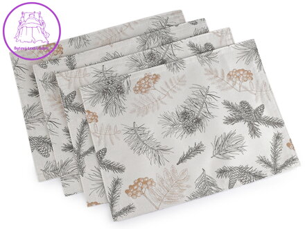 Vánoční prostírání textilní, oboustranné s jemným lurexem 30x40 cm