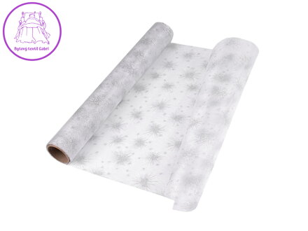 Vánoční organza s glitry šíře 36 cm