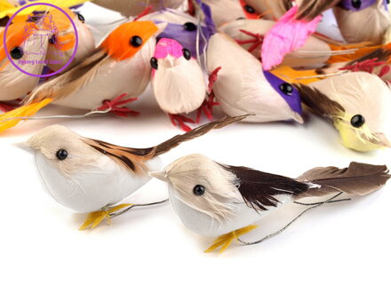 Dekorace ptáček s drátkem Dekorace ptáček s drátkem