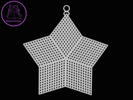 Plastová kanava / mřížka vyšívací kruh, hvězda