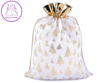 Dárkový pytlík stromeček velký 30x40 cm imitace juty
