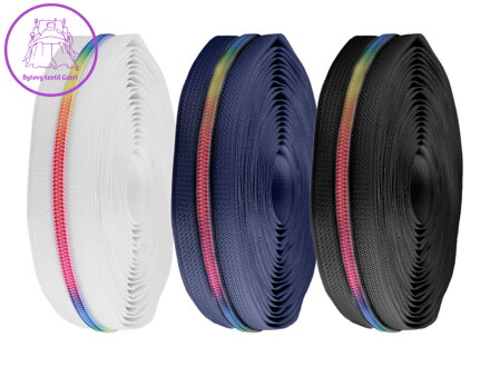 Duhový zip spirálový šíře 6 mm metráž