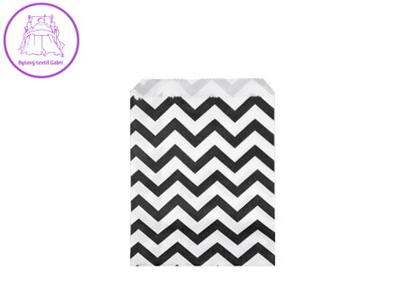 Papírový sáček chevron, puntíky 10x14 cm