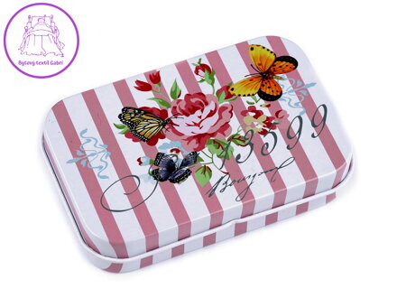 Plechová krabička květy růže