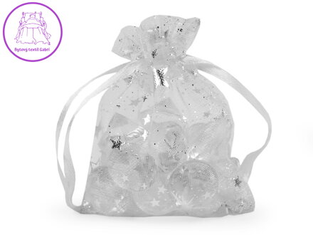 Dárkový pytlík 7x8,5 cm organza hvězda
