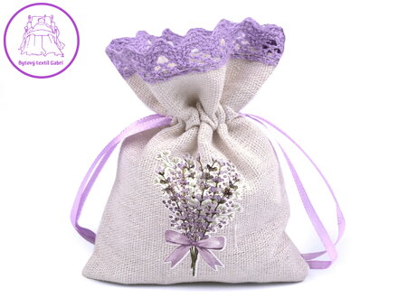 Dárkový pytlík s potiskem levandule 9x12 cm