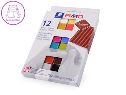 Fimo sada 12x25 g kožený efekt