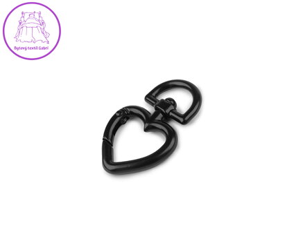 Kovová karabina srdce průvlek 15 mm