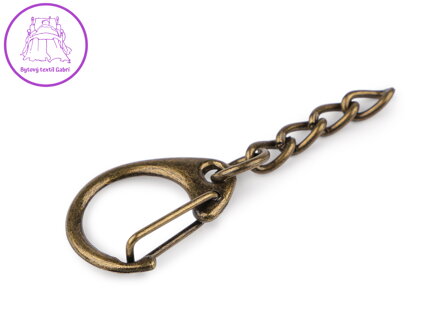 Kovová karabinka s řetízkem 18x48 mm