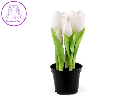 Umělé tulipány v květináči
