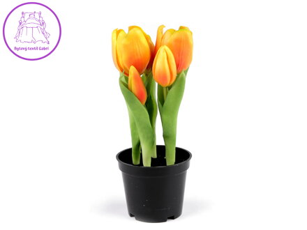 Umělé tulipány v květináči
