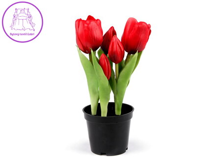 Umělé tulipány v květináči Umělé tulipány v květináči