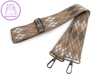 Textilní ucho / popruh na tašku s karabinami délka 79-142 cm