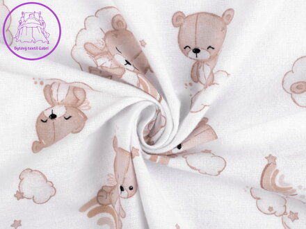 Bavlněný flanel medvídek