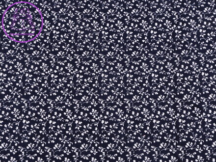 Bavlněná látka / plátno modrotisk drobné květinky