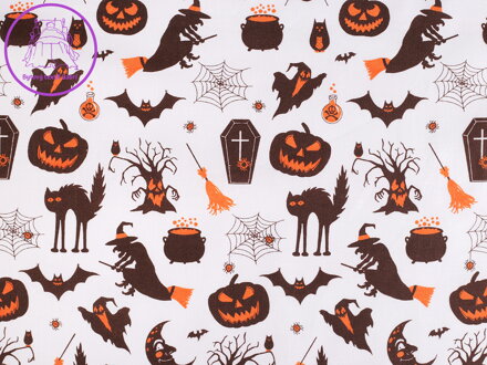 Bavlněná látka / plátno Halloween