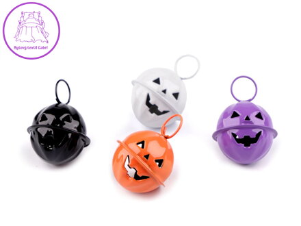 Rolnička dýně halloween Ø24 mm s kroužkem