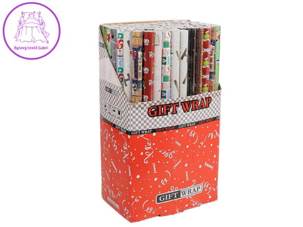 Balicí papír vánoční s glitry 0,7x2 m