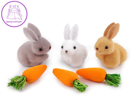 Polystyrenový zajíček s mrkví k dalšímu tvoření sada 6 ks