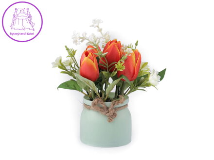 Umělé tulipány v květináči