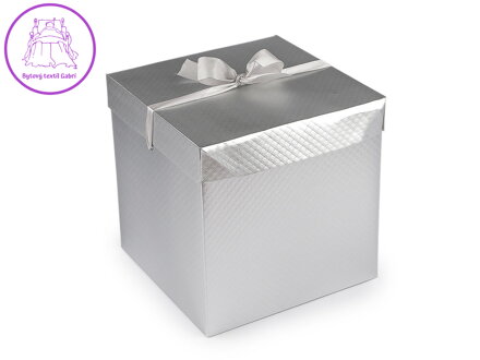 Dárková krabice s mašlí metalická