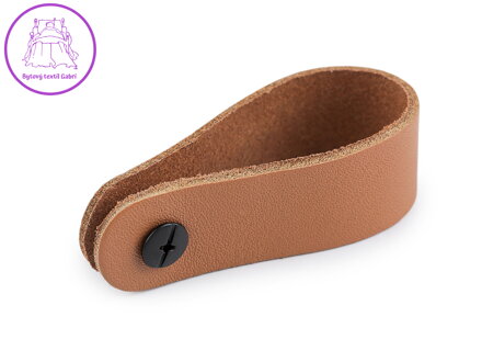 Kožené poutko / úchytka / madlo se šroubovacím nýtem 2x7 cm