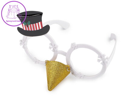 Vánoční párty / karnevalové brýle sněhulák, sob s nosem