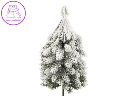 Umělý stromeček na drátku zasněžený do věnců, květináčů 13 cm, 17 cm