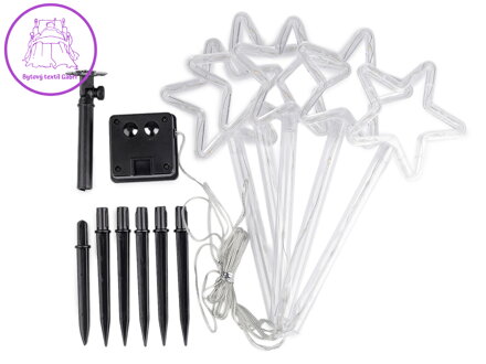 Vánoční solární svítidlo se zápichem stromečky, hvězdy, vločky