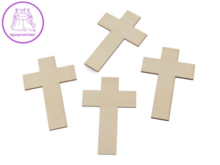 Dřevěný kříž k tvoření / domalování sada 4 ks