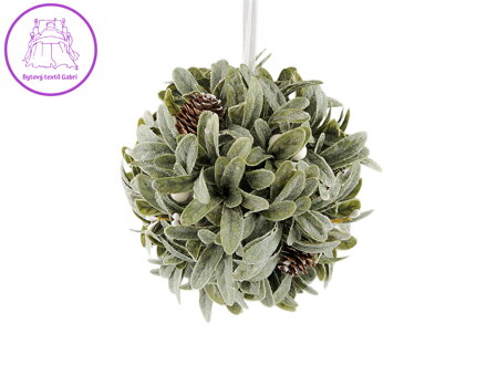 Vánoční závěsná koule jmelí Ø20 cm