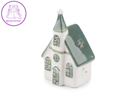 Porcelánový kostel na svíčku