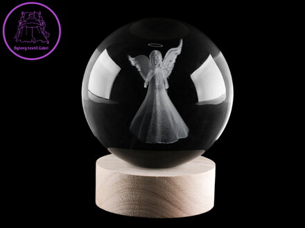 LED svítící skleněná koule Ø10 cm