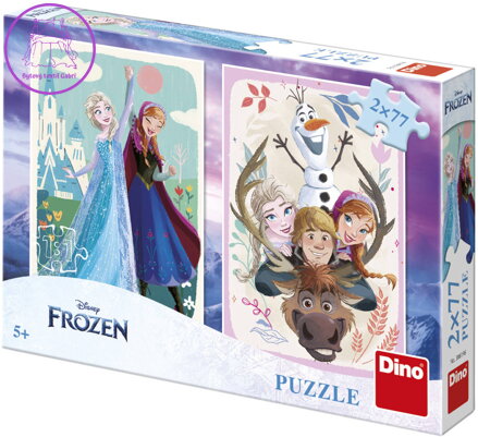 DINO Puzzle 2x77 dílků Ledové Království: Anna a Elsa skládačka 18x26cm