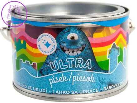 EP Line Ultra písek kinetický magický 200g modrý s glitry s formičkami v plechovce EP Line Ultra písek kinetický magický 200g modrý s glitry s formičkami v plechovce
