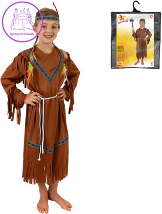 KARNEVAL Šaty Indiánka s čelenkou vel. M (117-128 cm) 6-8 let *KOSTÝM* KARNEVAL Šaty Indiánka s čelenkou vel. M (117-128 cm) 6-8 let *KOSTÝM*