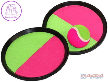 ACRA Hra Catch ball set s 2 talíře s míčkem na suchý zip 20cm