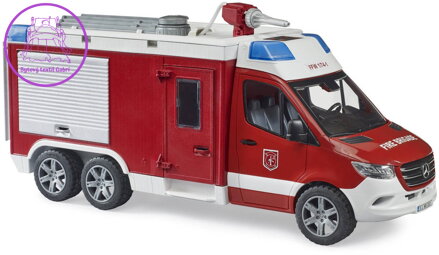 BRUDER 02680 Auto MB Sprinter hasičský vůz funkční model na baterie Světlo Zvuk