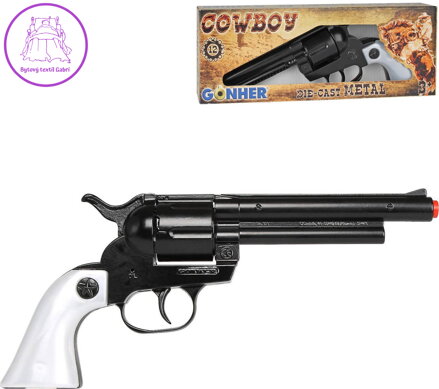 Dětská kapslovka kovbojský revolver kovový černý 12 ran na kapsle