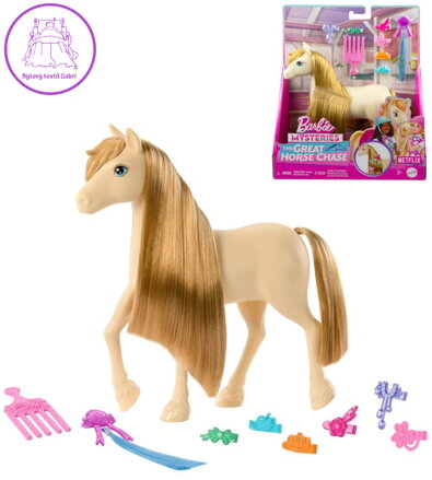 MATTEL BRB Barbie Kůň Tornado česací set s kadeřnickými doplňky