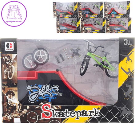 Šroubovací set rampa s BMX prstovým kolem a doplňky různé druhy kov